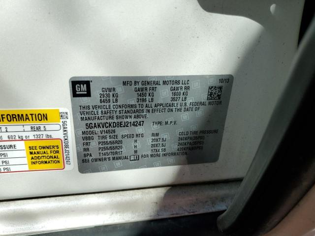 Photo 10 from auction – 2014 BUICK ENCLAVE with VIN 5GAKVCKD8EJ214247