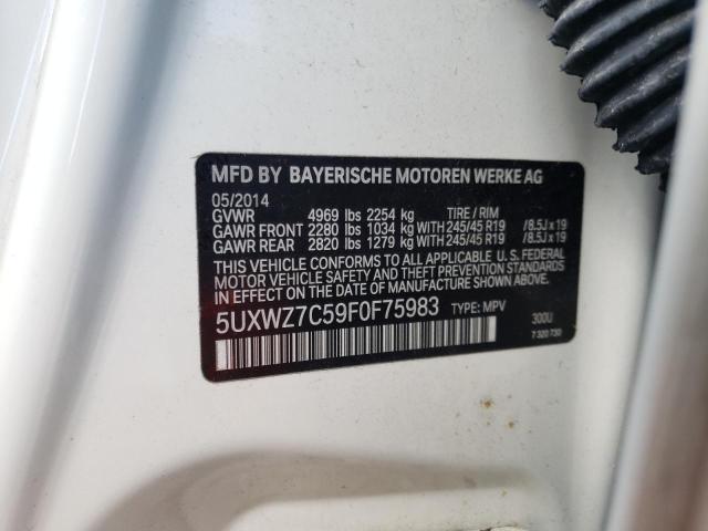 Photo 10 from auction – 2015 BMW X3 SDRIVE2 with VIN 5UXWZ7C59F0F75983