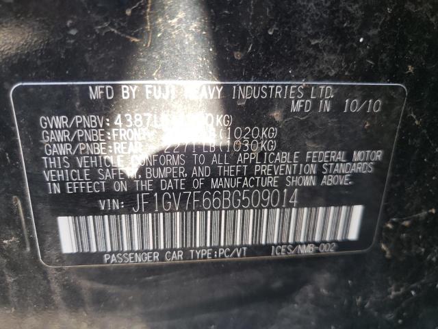 Photo 10 from auction – 2011 SUBARU IMPREZA WR with VIN JF1GV7F66BG509014