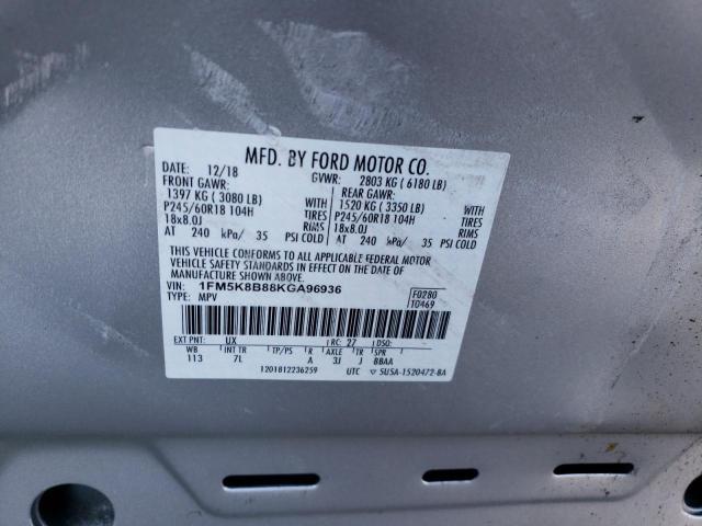 Photo 10 from auction – 2019 FORD EXPLORER with VIN 1FM5K8B88KGA96936
