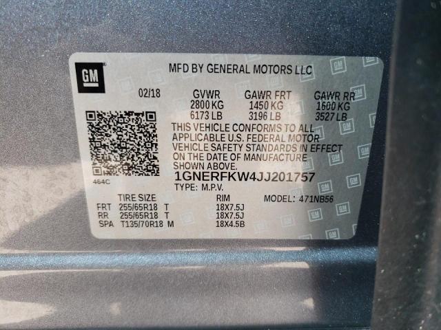 Photo 10 from auction – 2018 CHEVROLET TRAVERSE L with VIN 1GNERFKW4JJ201757