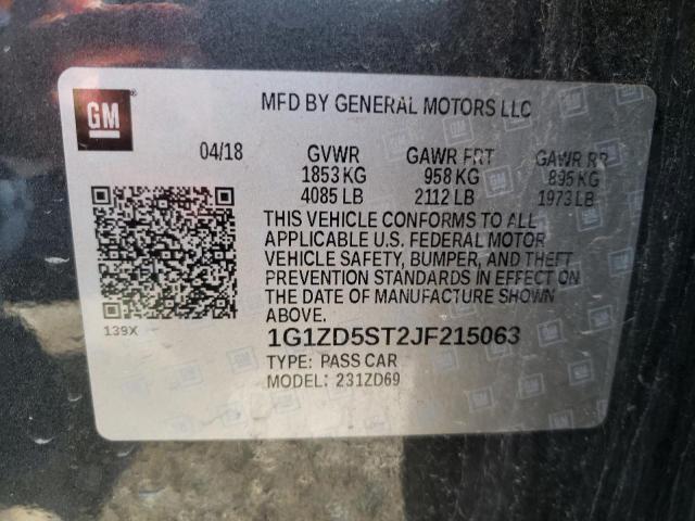 Photo 10 from auction – 2018 CHEVROLET MALIBU LT with VIN 1G1ZD5ST2JF215063