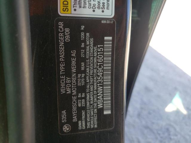Photo 10 from auction – 2009 BMW 535 I with VIN WBANW13549C160151