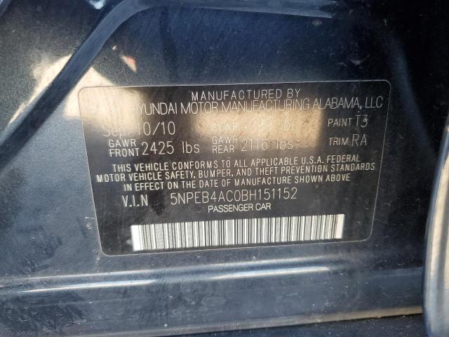 Photo 10 from auction – 2011 HYUNDAI SONATA GLS with VIN 5NPEB4AC0BH151152
