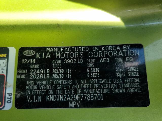 Photo 10 from auction – 2015 KIA SOUL with VIN KNDJN2A29F7788701