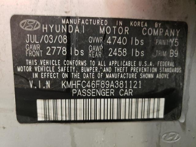 Photo 10 from auction – 2009 HYUNDAI AZERA SE with VIN KMHFC46F89A381121