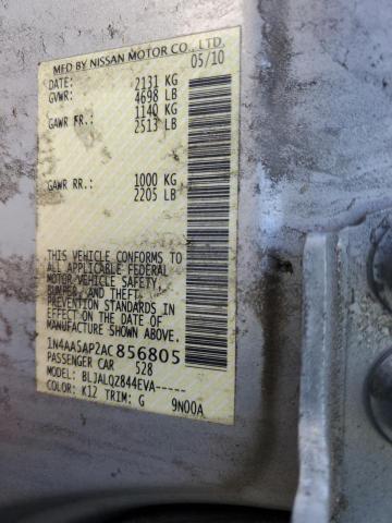 Photo 10 from auction – 2010 NISSAN MAXIMA S with VIN 1N4AA5AP2AC856805