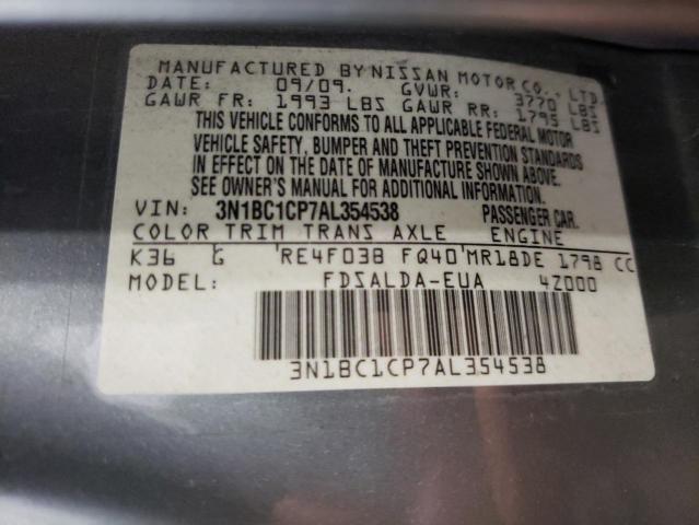 Photo 10 from auction – 2010 NISSAN VERSA S with VIN 3N1BC1CP7AL354538
