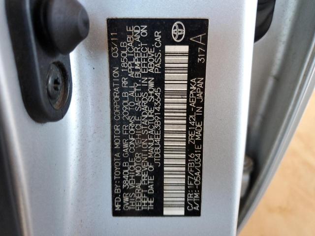 Photo 10 from auction – 2011 TOYOTA COROLLA BA with VIN JTDBU4EE3B9143645