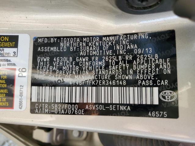 Photo 10 from auction – 2014 TOYOTA CAMRY L with VIN 4T4BF1FK7ER346148