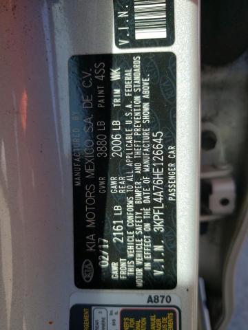 Photo 10 from auction – 2017 KIA FORTE LX with VIN 3KPFL4A76HE126645