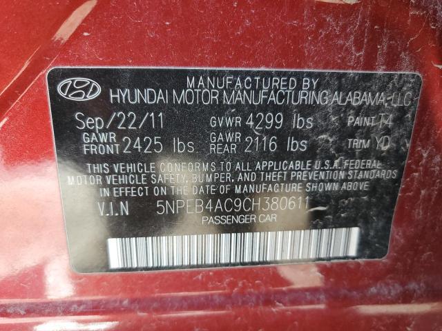 Photo 10 from auction – 2012 HYUNDAI SONATA GLS with VIN 5NPEB4AC9CH380611