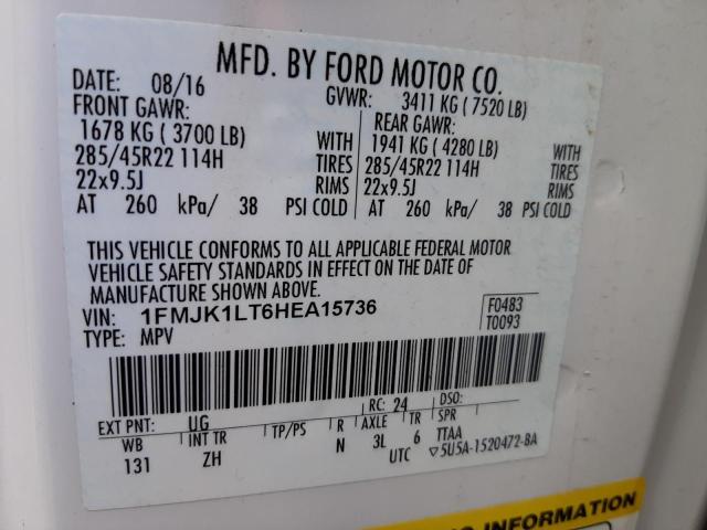 Photo 10 from auction – 2017 FORD EXPEDITION with VIN 1FMJK1LT6HEA15736
