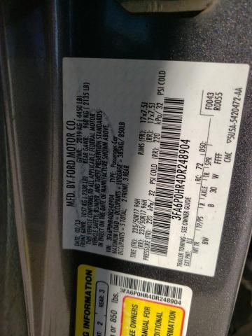 Photo 10 from auction – 2013 FORD FUSION SE with VIN 3FA6P0HR4DR248904