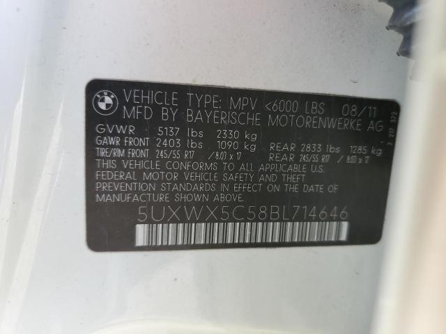 Photo 10 from auction – 2011 BMW X3 XDRIVE2 with VIN 5UXWX5C58BL714646