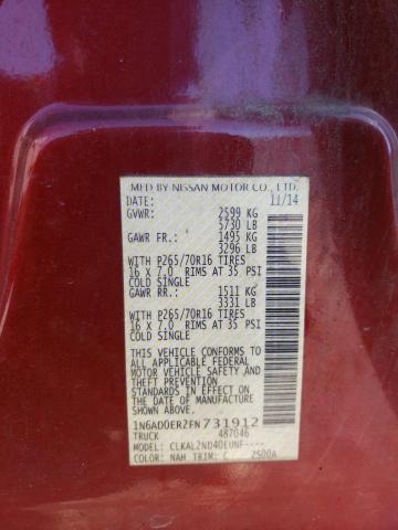 Photo 10 from auction – 2015 NISSAN FRONTIER S with VIN 1N6AD0ER2FN731912
