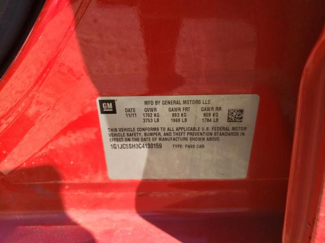 Photo 10 from auction – 2012 CHEVROLET SONIC LT with VIN 1G1JC5SH3C4130159
