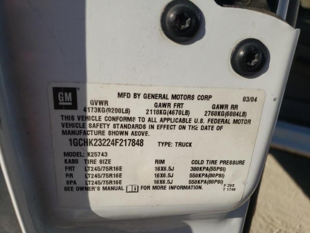 Photo 10 from auction – 2004 CHEVROLET SILVERADO with VIN 1GCHK23224F217848