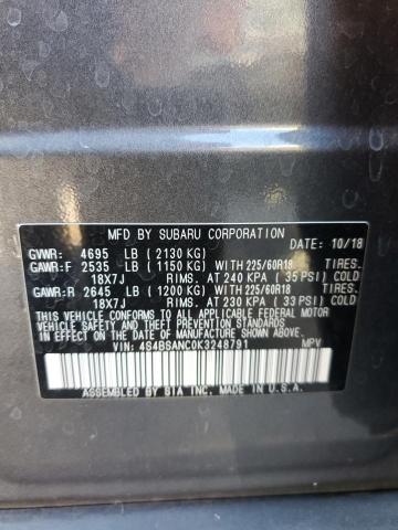 Photo 10 from auction – 2019 SUBARU OUTBACK 2. with VIN 4S4BSANC0K3248791