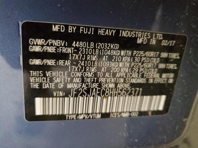 Photo 10 from auction – 2017 SUBARU FORESTER 2 with VIN JF2SJAEC8HH562371
