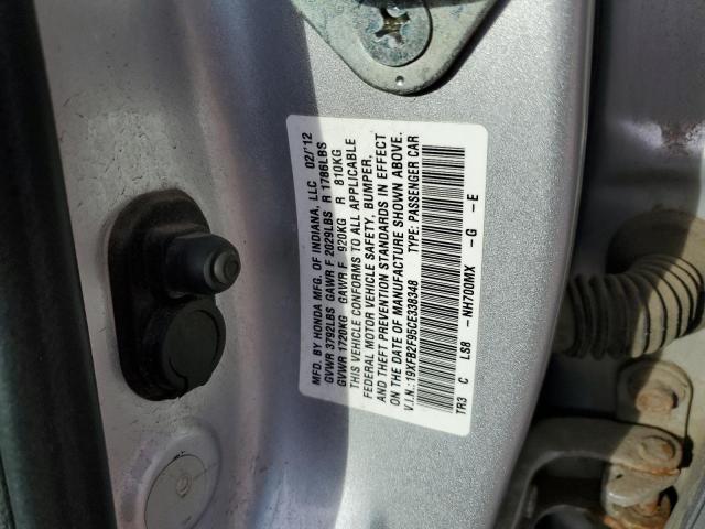 Photo 10 from auction – 2012 HONDA CIVIC EXL with VIN 19XFB2F95CE338348