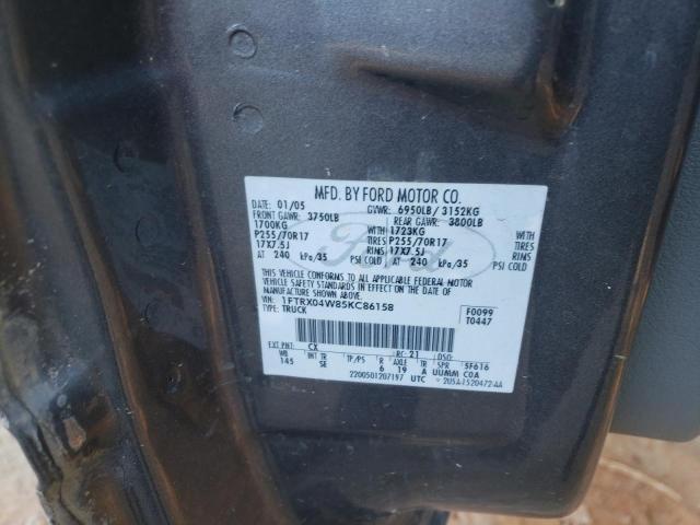 Photo 10 from auction – 2005 FORD F150 with VIN 1FTRX04W85KC86158