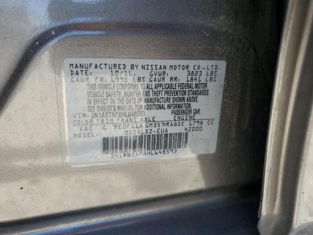 Photo 10 from auction – 2017 NISSAN SENTRA S with VIN 3N1AB7AP8HL648593