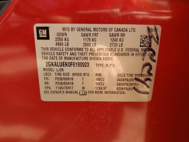 Photo 10 from auction – 2015 GMC TERRAIN DE with VIN 2GKALUEK0F6180923