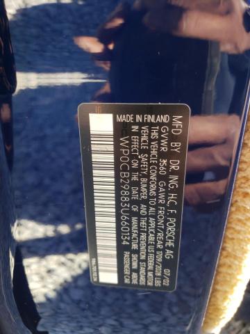 Photo 10 from auction – 2003 PORSCHE BOXSTER S with VIN WP0CB29883U660134