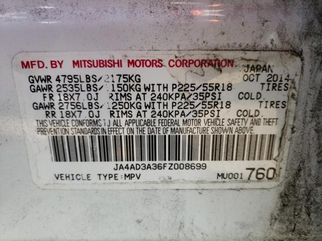 Photo 10 from auction – 2015 MITSUBISHI OUTLANDER with VIN JA4AD3A36FZ008699