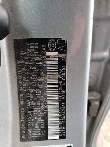 Photo 10 from auction – 2005 TOYOTA COROLLA MA with VIN 2T1KR32E65C326942