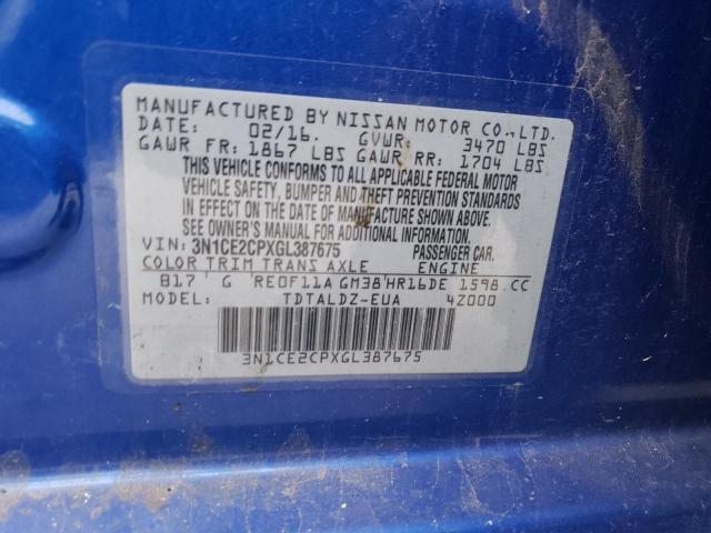 Photo 10 from auction – 2016 NISSAN VERSA NOTE with VIN 3N1CE2CPXGL387675