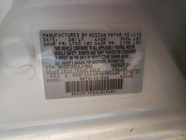 Photo 10 from auction – 2018 NISSAN VERSA S with VIN 3N1CN7AP2JL812684
