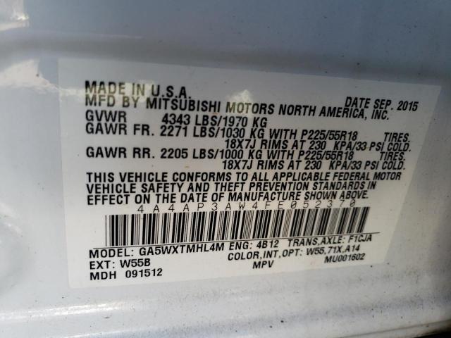 Photo 10 from auction – 2015 MITSUBISHI OUTLANDER with VIN 4A4AP3AW4FE052370