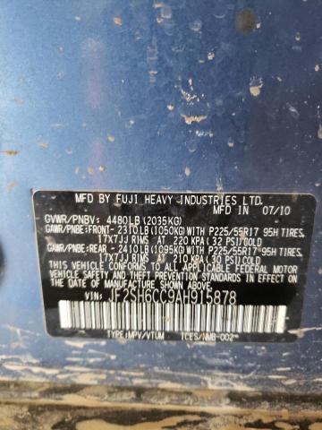 Photo 10 from auction – 2010 SUBARU FORESTER 2 with VIN JF2SH6CC9AH915878