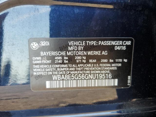 Photo 10 from auction – 2016 BMW 320 XI with VIN WBA8E5G56GNU19516