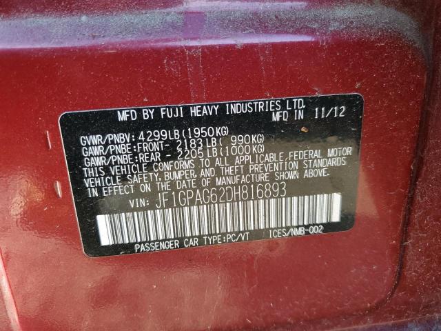 Photo 10 from auction – 2013 SUBARU IMPREZA LI with VIN JF1GPAG62DH816893