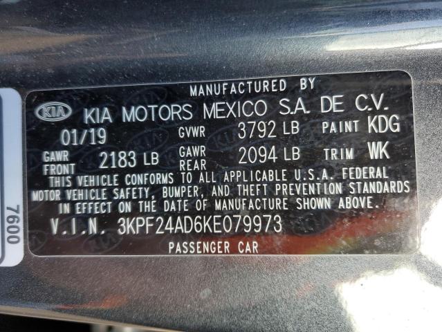 Photo 10 from auction – 2019 KIA FORTE FE with VIN 3KPF24AD6KE079973