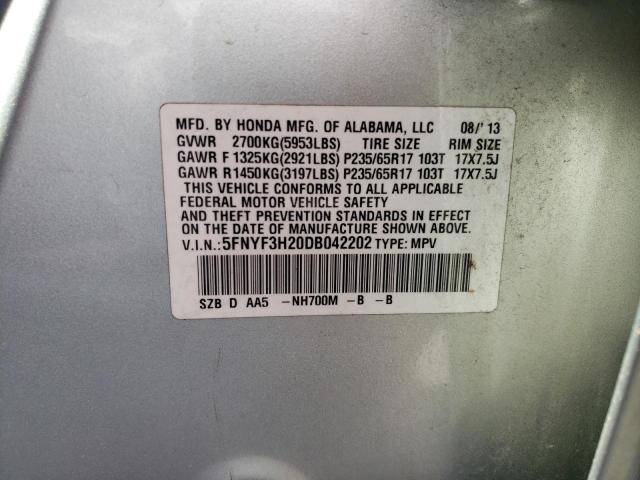 Photo 10 from auction – 2013 HONDA PILOT LX with VIN 5FNYF3H20DB042202