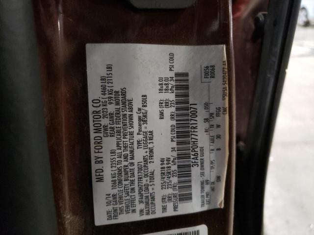Photo 10 from auction – 2015 FORD FUSION SE with VIN 3FA6P0H77FR170071