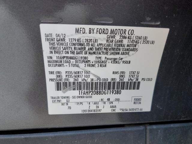 Photo 10 from auction – 2013 FORD TAURUS SE with VIN 1FAHP2D88DG119380