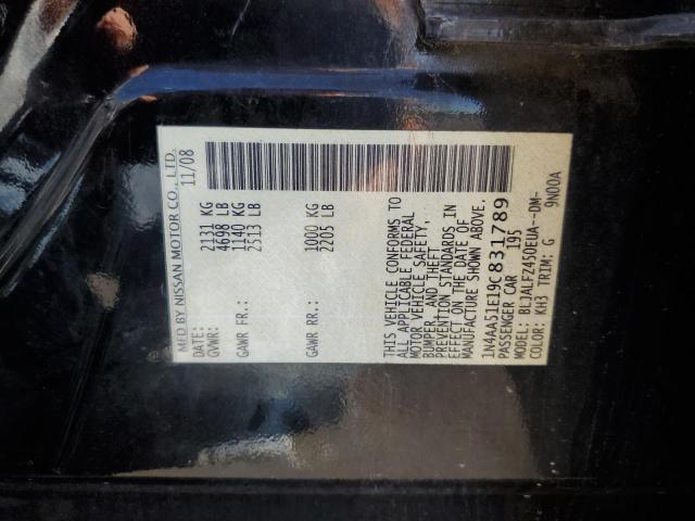 Photo 10 from auction – 2009 NISSAN MAXIMA S with VIN 1N4AA51E19C831789