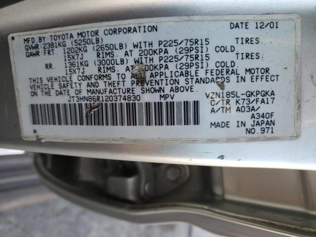 Photo 10 from auction – 2002 TOYOTA 4RUNNER SR with VIN JT3HN86R120374830