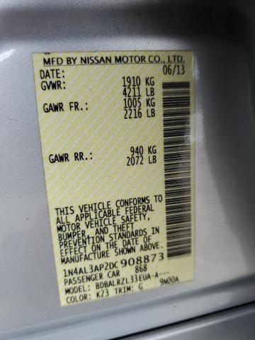 Photo 10 from auction – 2013 NISSAN ALTIMA 2.5 with VIN 1N4AL3AP2DC908873