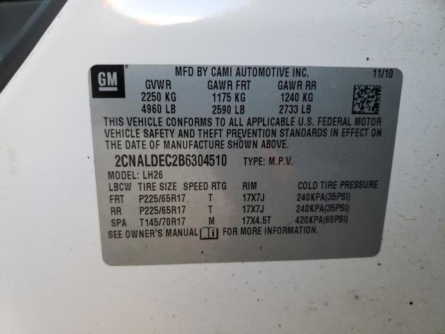 Photo 10 from auction – 2011 CHEVROLET EQUINOX LT with VIN 2CNALDEC2B6304510