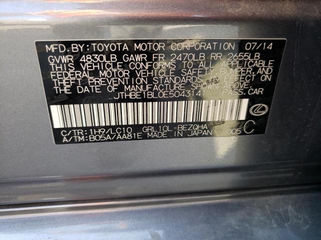 Photo 10 from auction – 2014 LEXUS GS 350 with VIN JTHBE1BL0E5043141