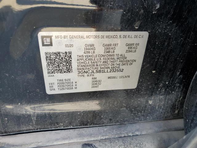 Photo 10 from auction – 2020 CHEVROLET TRAX 1LT with VIN 3GNCJLSB1LL232552