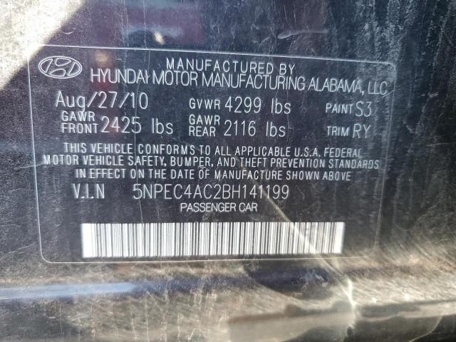 Photo 10 from auction – 2011 HYUNDAI SONATA SE with VIN 5NPEC4AC2BH141199