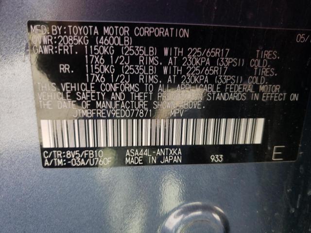 Photo 10 from auction – 2014 TOYOTA RAV4 LE with VIN JTMBFREV9ED077871