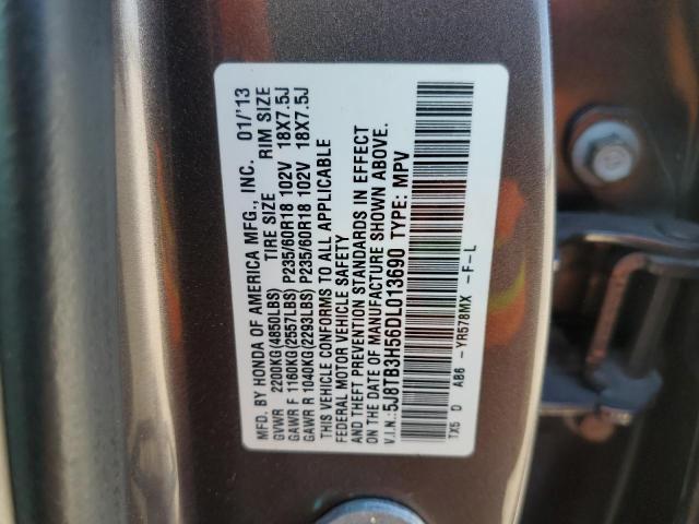 Photo 10 from auction – 2013 ACURA RDX TECHNO with VIN 5J8TB3H56DL013690
